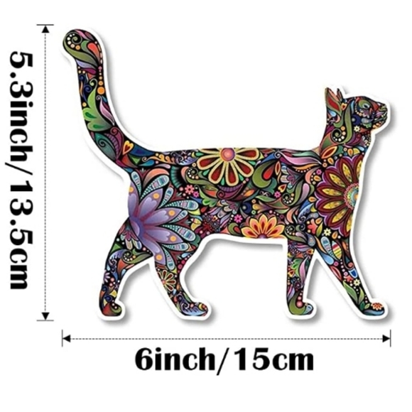 Last One BOHO Print  CAT  Car Decal Extra Large Colorful Waterproof - Picture 2 of 4